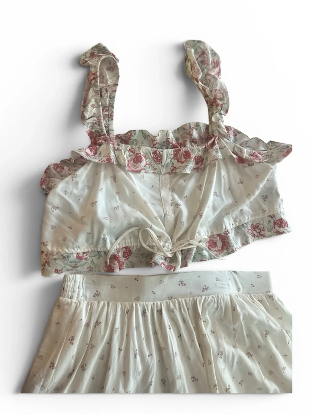 Torrid Challis Ruffle Mini Skirt Set size 1 NWT